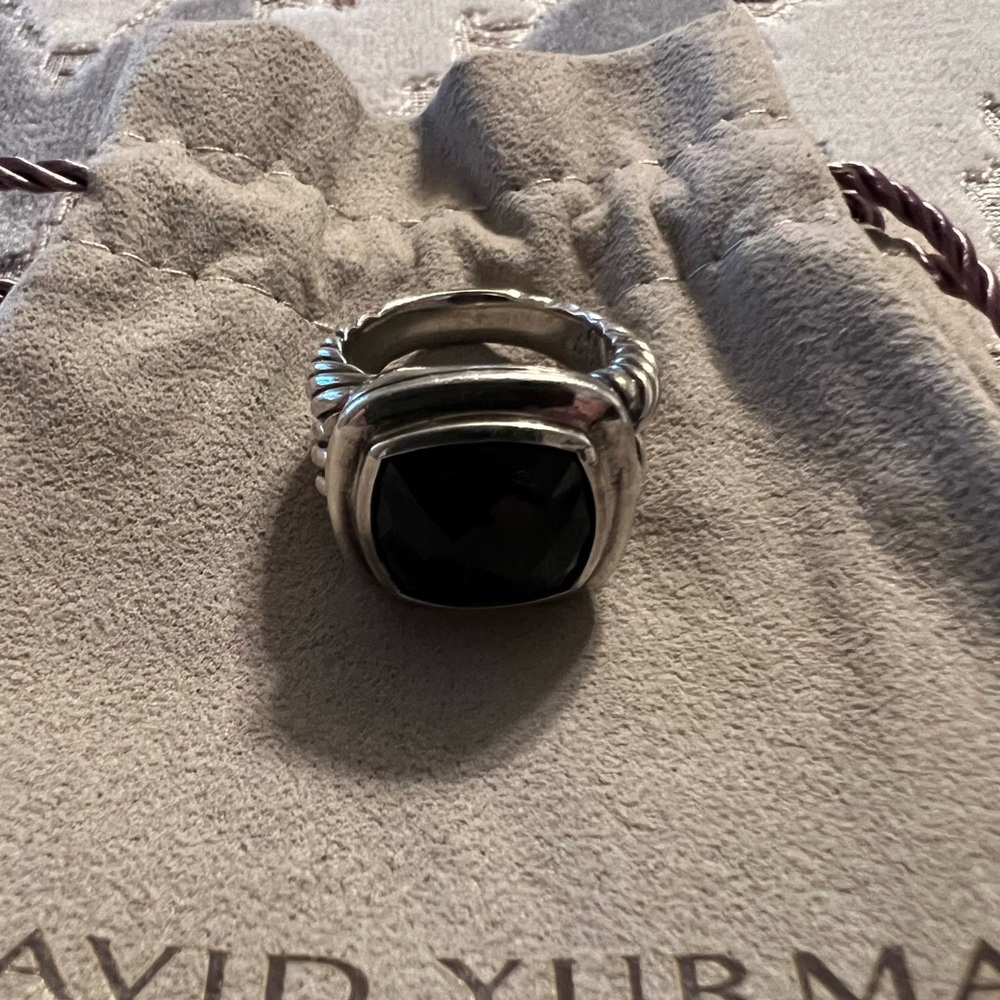 David Yurman Sterling Silver 11mm Black Albion Ring - Picture 2 of 7